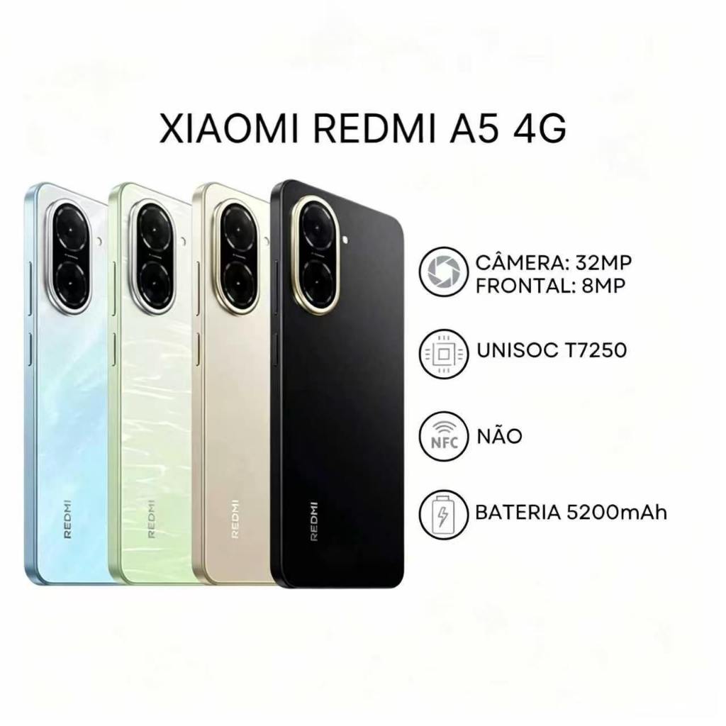 Xiaomi Redmi A5 Versão Global,Câmera 32MP, Novo-Lacrado 128GB+4GB