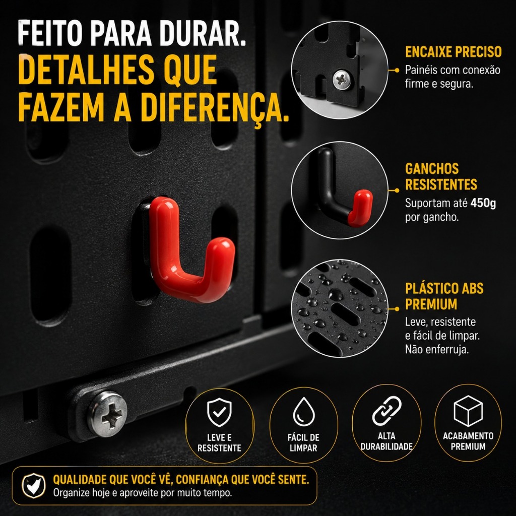 Painel Pegboard Organizador Setup Gamer 59x35 + Brindes — imagem 3
