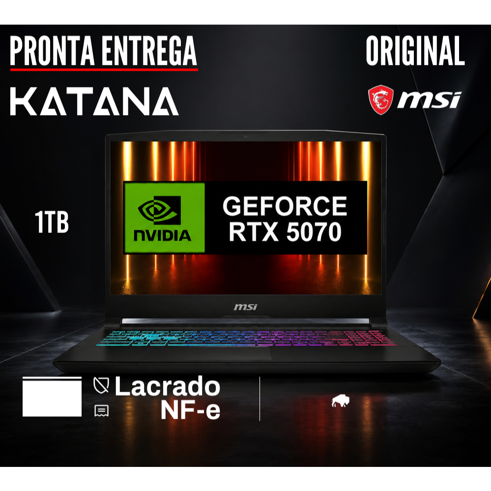 Notebook MSI Katana intel i9-14900HX 32GB DDR5 SSD NVME 1TB