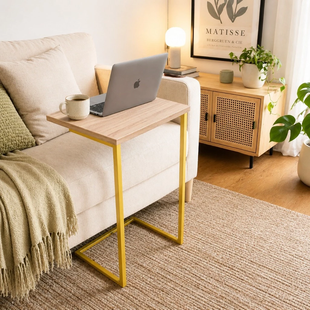 Mesa Lateral Apoio Para Sofá Notebook Estudos Home Office