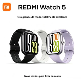 Relógio Inteligente Xiaomi Redmi Watch 5 bateria até 24 dias GPS prova dágua ATM5