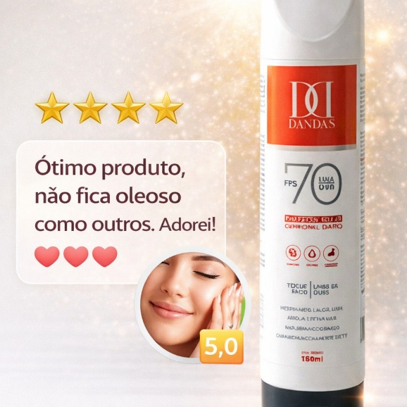 Protetor solar FPS 70 Dandas toque seco, rosto e corpo — foto 5
