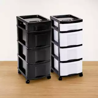 Gaveteiro Organizador Grande Com Gavetas Escritório Banheiro Com Rodas De Chão Plástico Multiuso