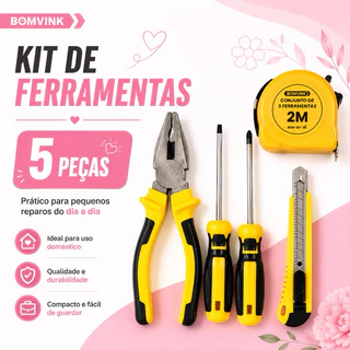 Kit de Ferramentas 5 Peças Multifuncional para Reparos Domésticos do Dia a dia