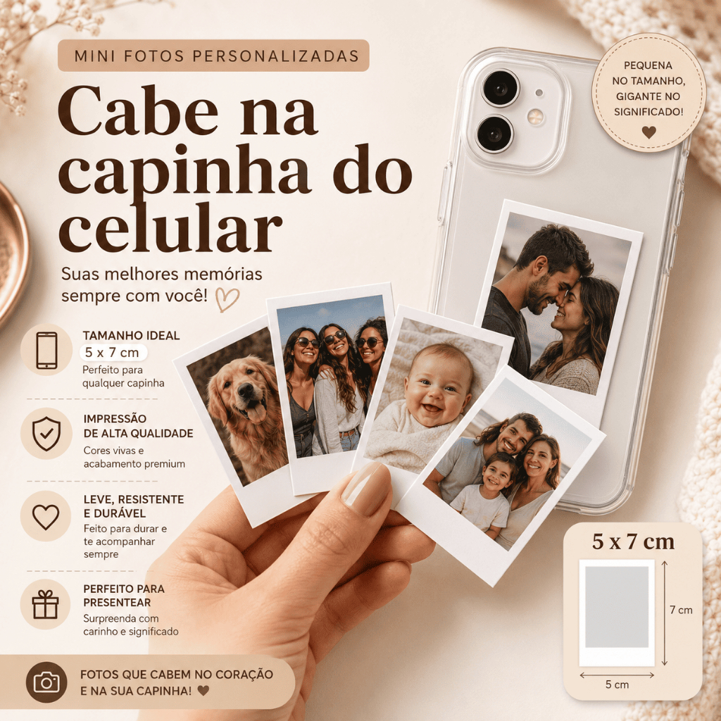 Mini Fotos para Capinha de Celular — 16 Fotos