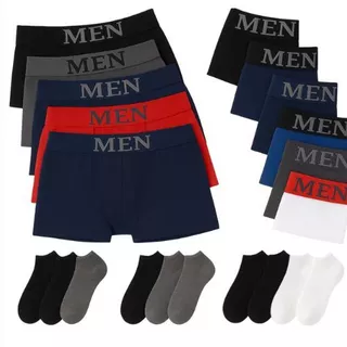 Kit 10 Cuecas Boxer Microfibra Adulto Premium + 6 Pares Meia De Soquete Qualidade Premium Men