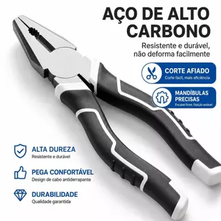 Alicate Universal 8 Polegadas em Aço de Alto Carbono com Cabo Antiderrapante – 20 cm