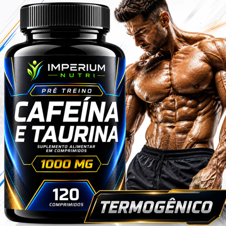 Cafeína com Taurina Pré Treino Original 120 Comprimidos 1000Mg