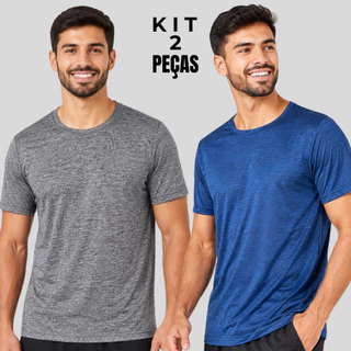 Kit 2 Camisetas Dry Fit Esportiva Leve e Respirável Corrida Academia Atlética Camisa Casual Lisa Básica Alta Qualidade