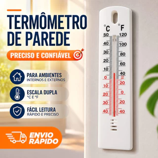 Kit Termômetro de Parede Analógico Precisão Ambiente Interno Externo Casa Escritório Jardim Estufa