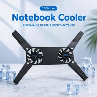 Base Cooler KA-818 Notebook 2 Ventoinhas USB Dobrável Novo a Pronta Entrega