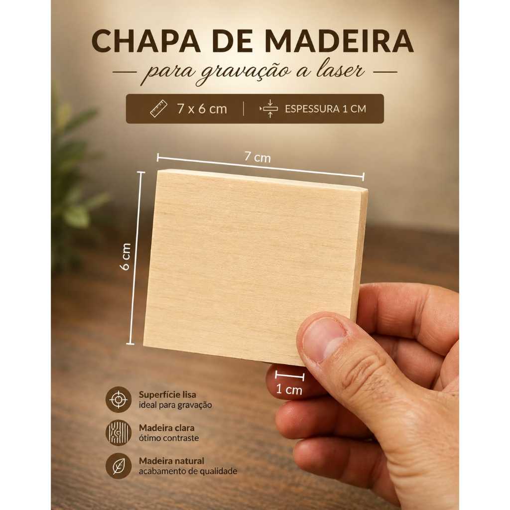Gravação a Laser em Madeira ou MDF – Logo Personalizada Madeira 7x6 cm ...