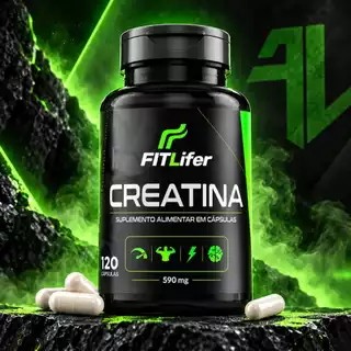 Fit Lifer Creatina 120 Cápsulas – Suplemento Musculação Força & Recuperação