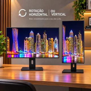 Monitor Fox 19,5" LED HD + 1600x900, 75Hz, 2ms HDMI, VGA, VESA, Ajuste de Altura e Inclinação Bivolt