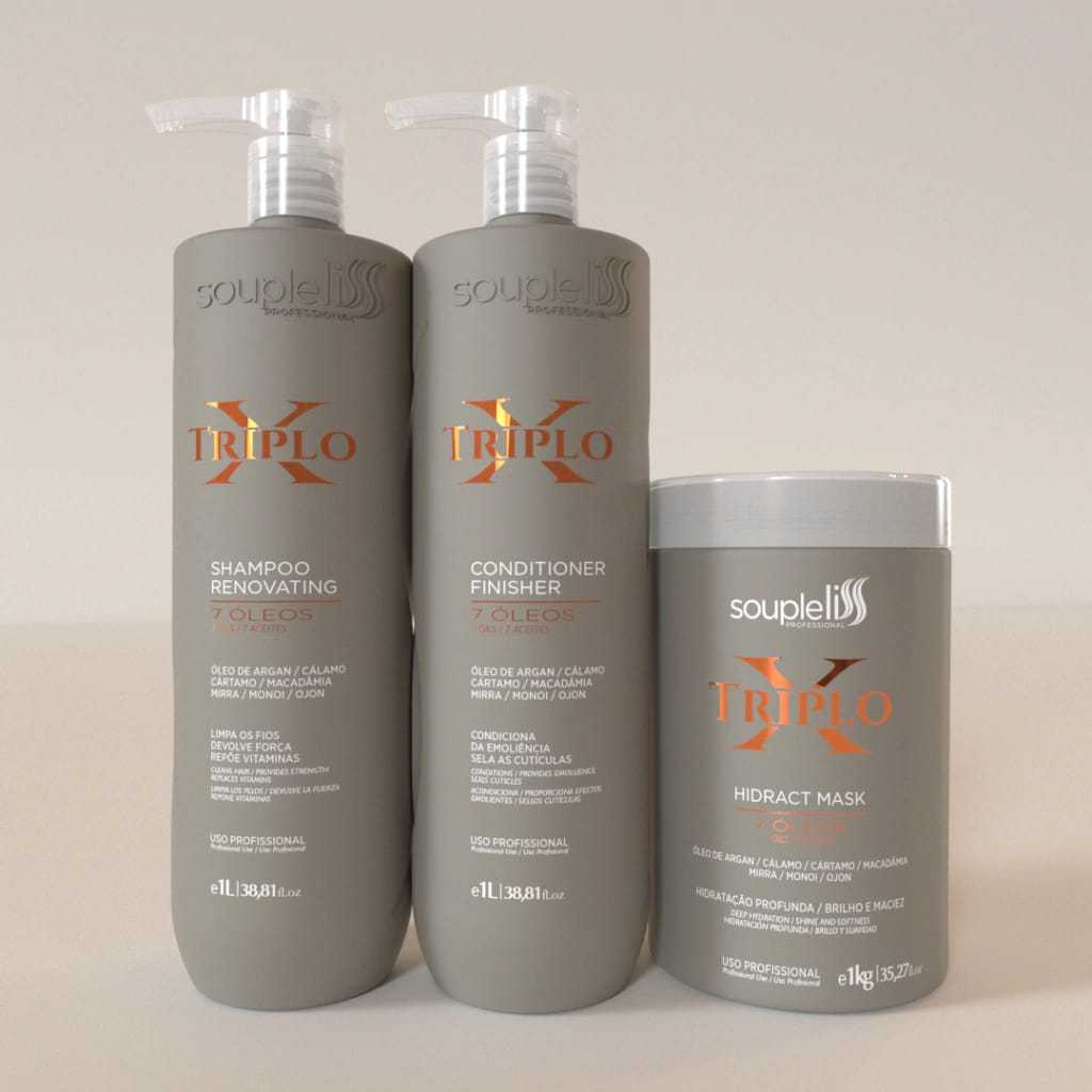 Kit Triplo X Profissional Soupleliss - Renovating 7 Óleos 3x1 Litro ...