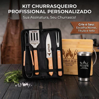 Kit Churrasco Personalizado presente homem kit churrasqueiro cantinho do churrasco lembrancinha com copo termico persona