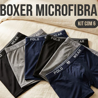 Cueca Boxer Masculina Polo Wear Original Sem Costura Microfibra Premium Cós Elástico Largo Toque Suave Respirável