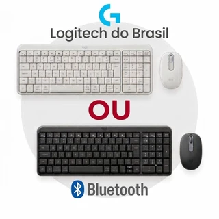 TECLADO E MOUSE LOGITECH MK250 SEM FIO COMPACTO CONEXÃO BLUETOOTH LAYOUT ABNT2 Ç PRETO OU BRANCO