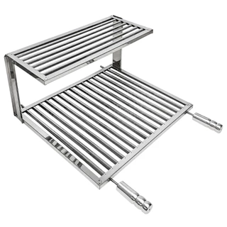 Grelha Uruguaia Parrilla Inox Para Churrasco Com Grelha Descanso Auxiliar Resistente Premium