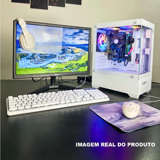 Computador Gamer Completo i5 Memoria Ram 16GB Monitor Teclado Mouse Headset Branco