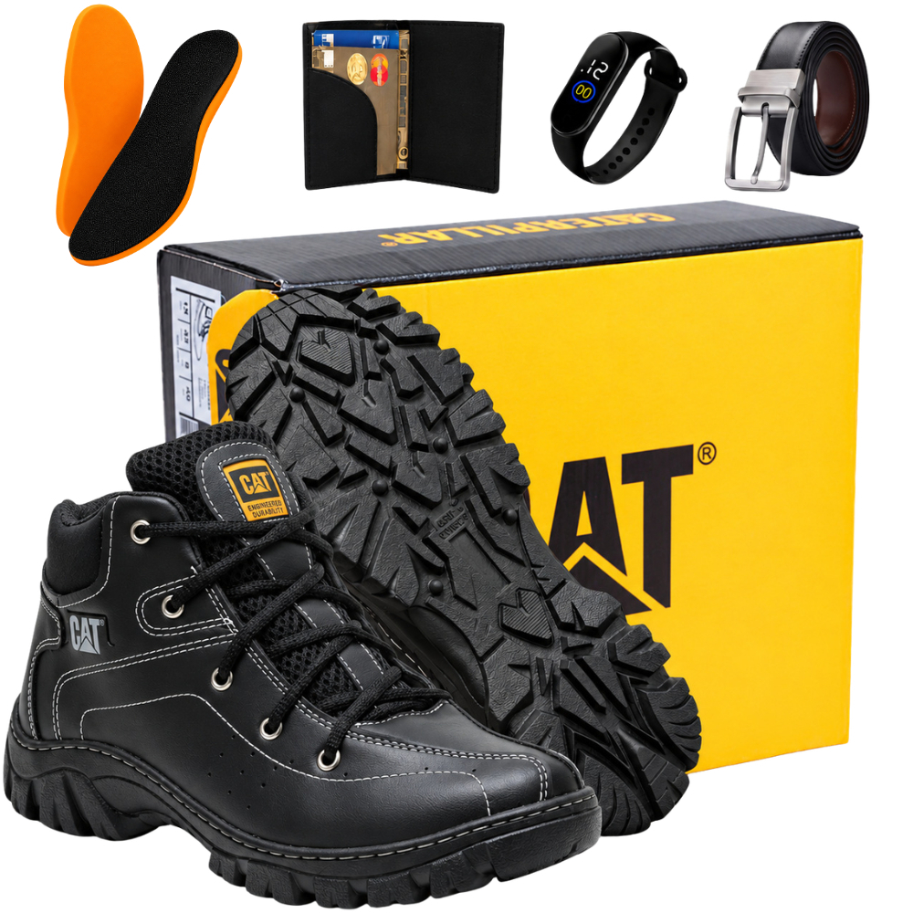 Bota Caterpillar Masculina Em Couro