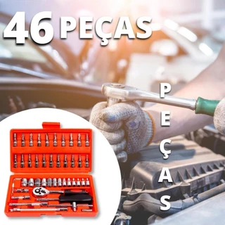 Jogo Chave Catraca Soquete 46 Peças 1/4 CRV Profissional Completo Para Manutenção Carro Moto Casa em Oferta na Shopee