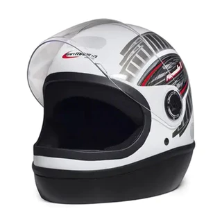 Capacete Moto Taurus Fórmula 1 R Grafic Branco Fechado Tamanho 60