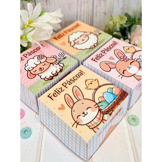 Caixa Lembrancinha Páscoa 7,8x7,8x4 cm – Para Doces, Chocolates, Sabonetes e Presentes – Pacote com 10 em Oferta na Shopee