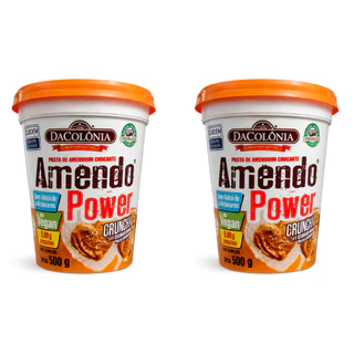Kit 2 Pastas De Amendoim Amendopower Dacolônia Crunchy 500g cada