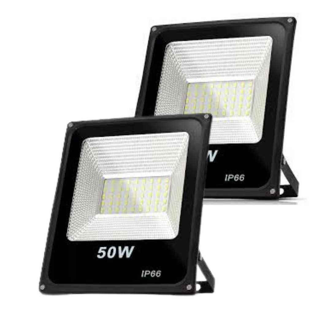 Kit 2 Refletores LED 50W Luz Branca Fria 6500K Bivolt IP66 Prova D’Água ...