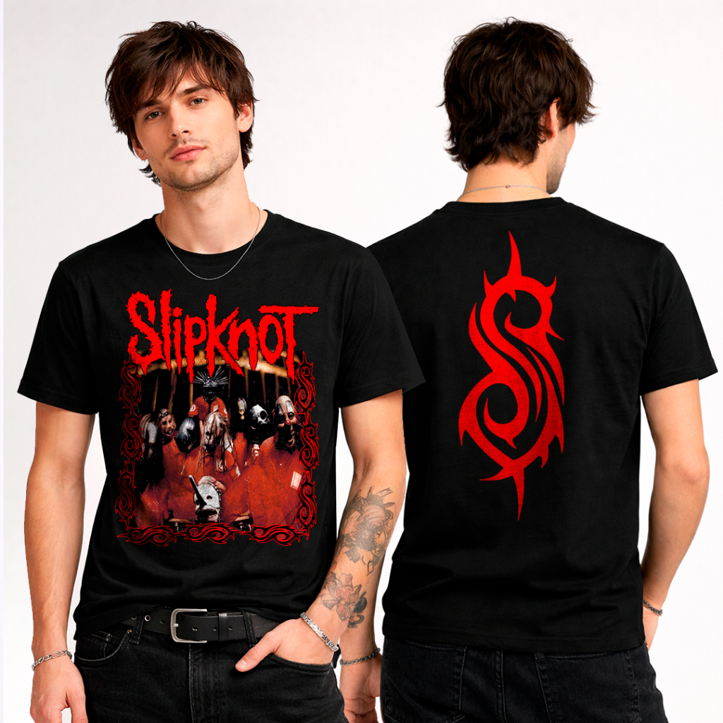 Camiseta Algodão Unissex Tshirt Slipknot Vermelho Integrantes