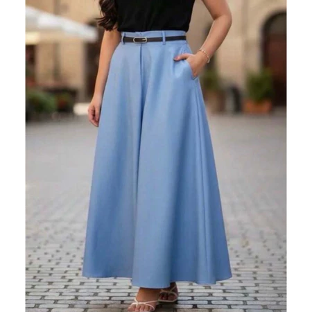 Saia Longa Feminina Alfaiataria Moda Evangélica Casual Básica Inverno Cintura Alta