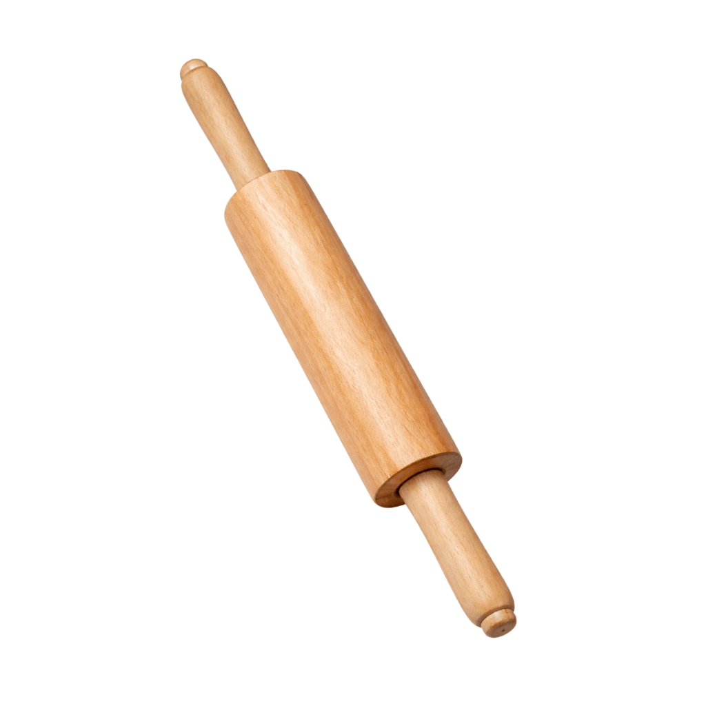Rolo Para Massa Madeira Pau De Macarrão não gruda Giratório 