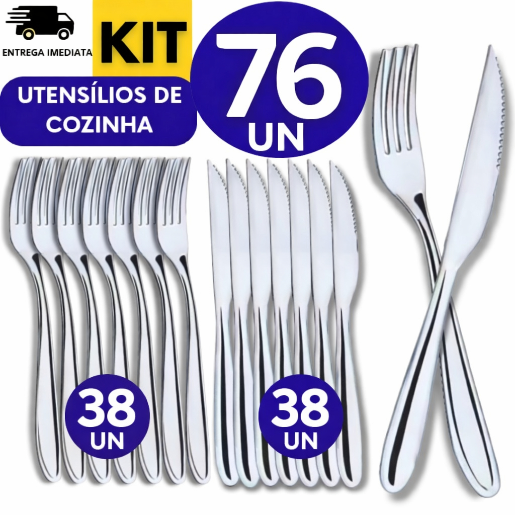 Kit Profissional 76 Talheres Inox – Restaurante e Eventos | Shopee Brasil