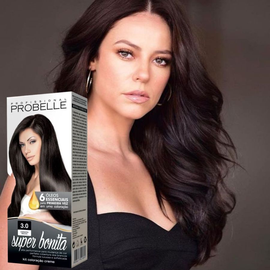 Kit 2 Tintas Super Bonita 50g 3.0 Castanho Escuro - Probelle Coloração
