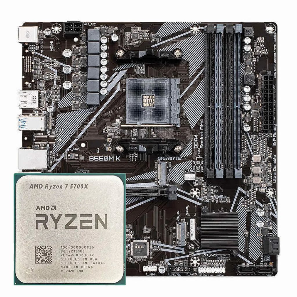 KIT UPGRADE PC GAMER B550M-K GIGABYTE +AMD RYZEN 7 5700X OEM 4.6