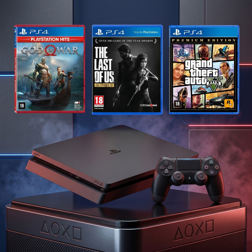Ps4 Playstation 4 Completo Semi Novo Play Videogame Usado 500GB +