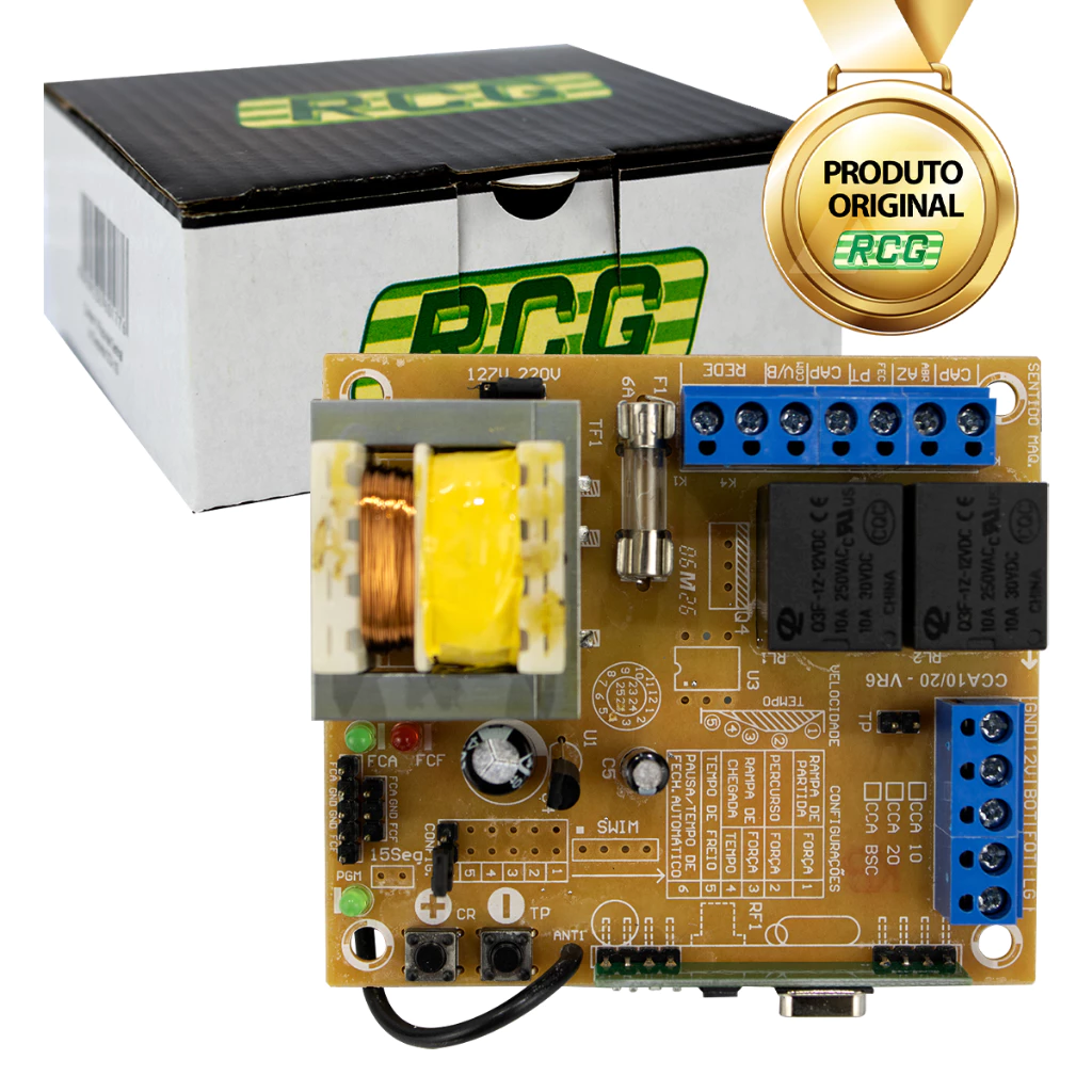 Central Motor Rcg Placa De Comando Cca Bsc Portão Automático