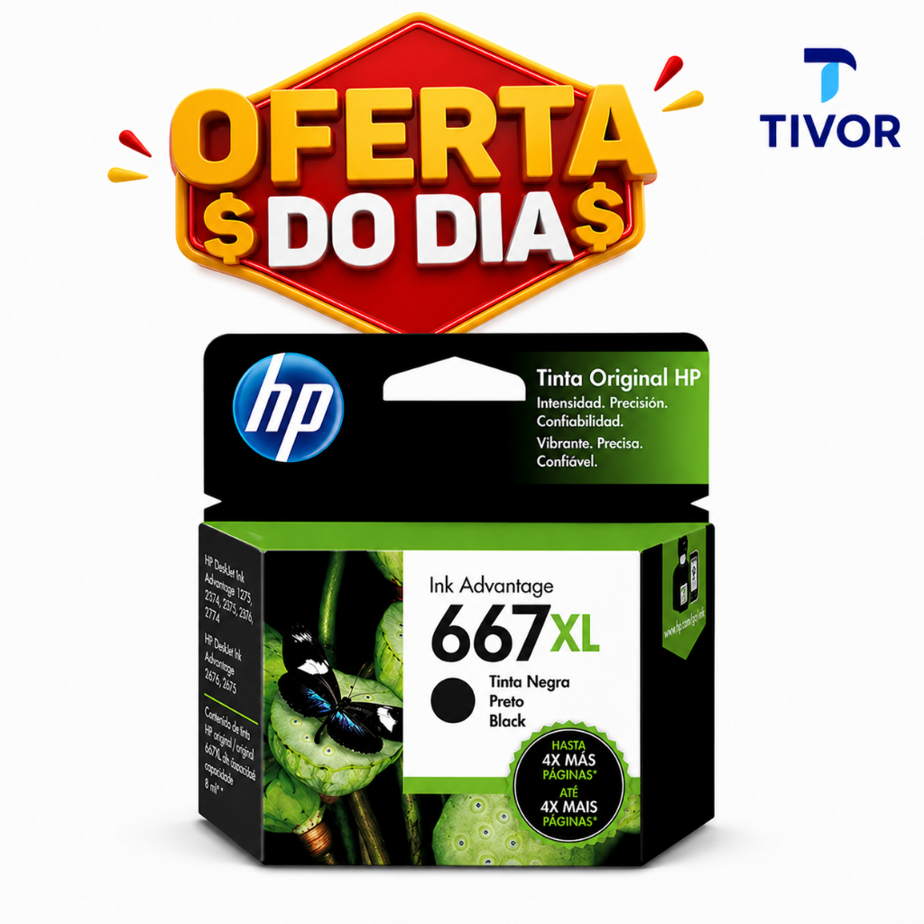 Cartucho HP 667XL Preto Original E Lacrado Compatível Impressoras ...