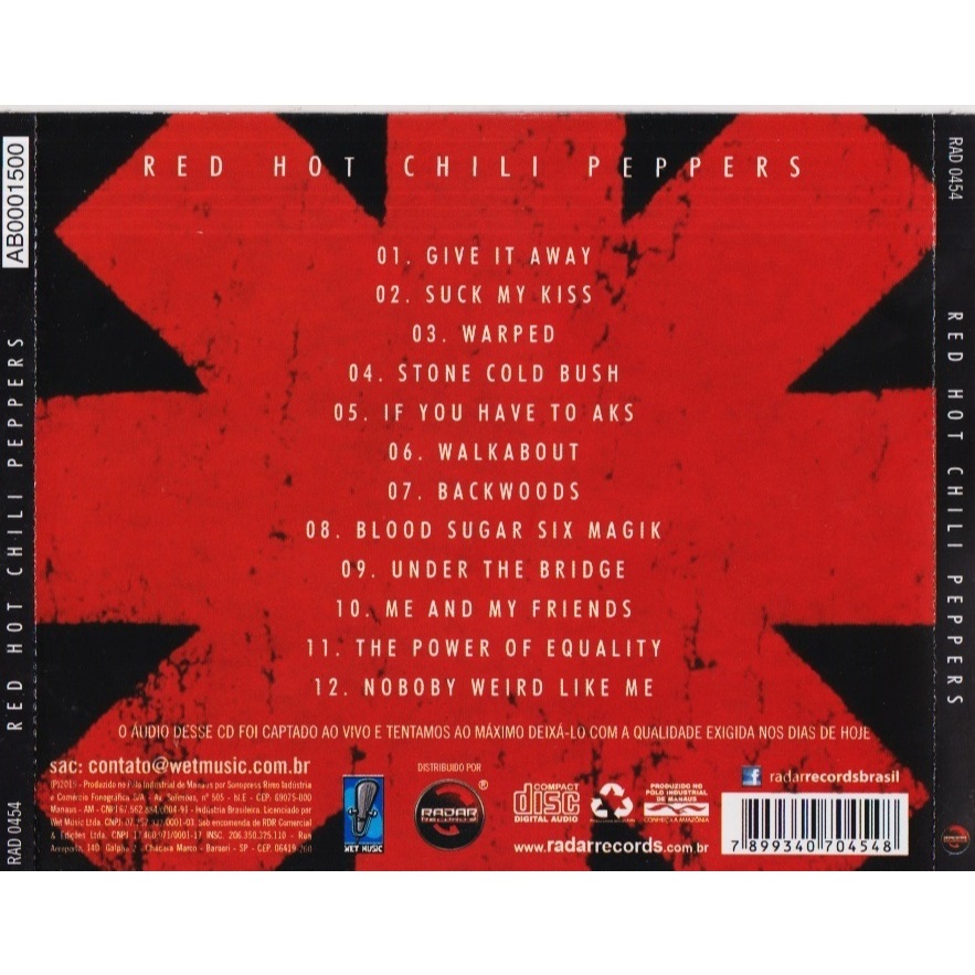 CD RED HOT CHILI PEPPERS OPÇÕES & DETALHES NA DESCRIÇÃO | Shopee