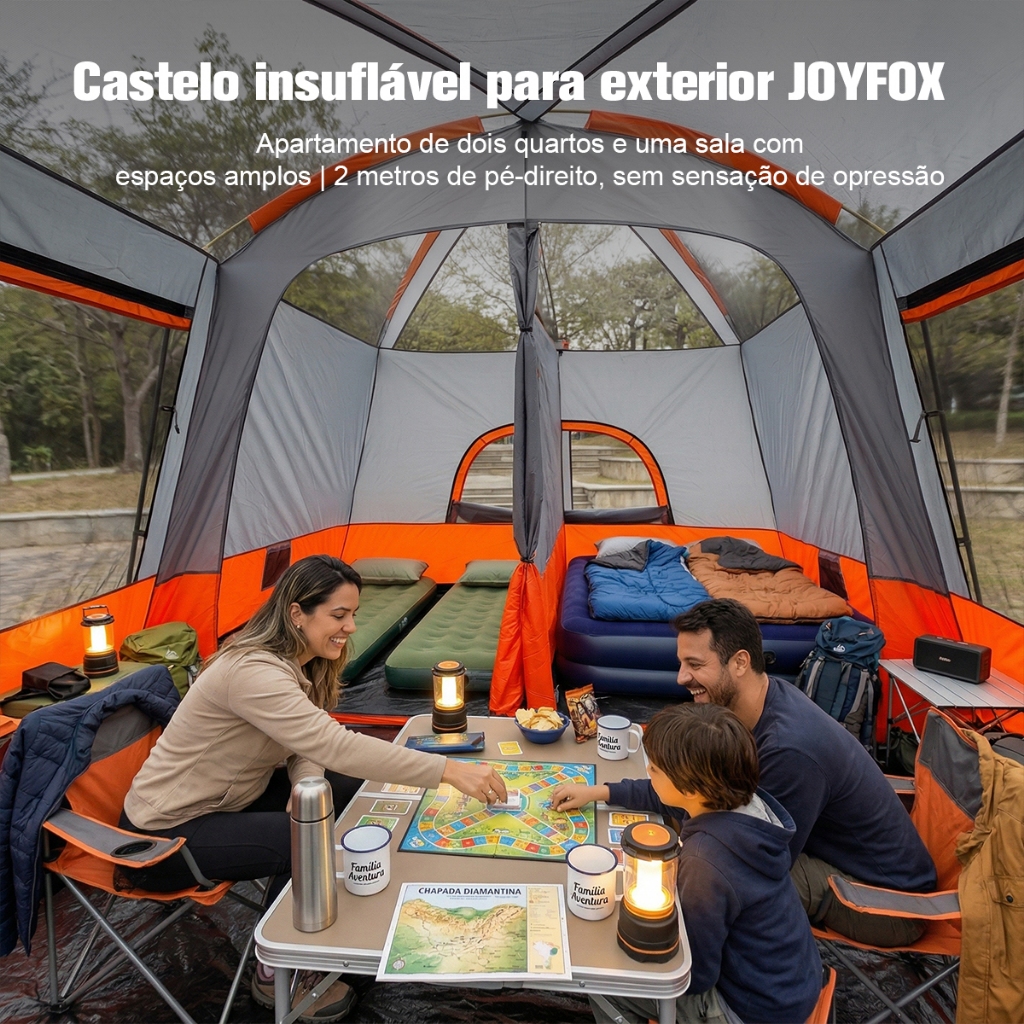 Barraca Grande JOYFOX Barraca Camping Acampamento 12 -16 Pessoas