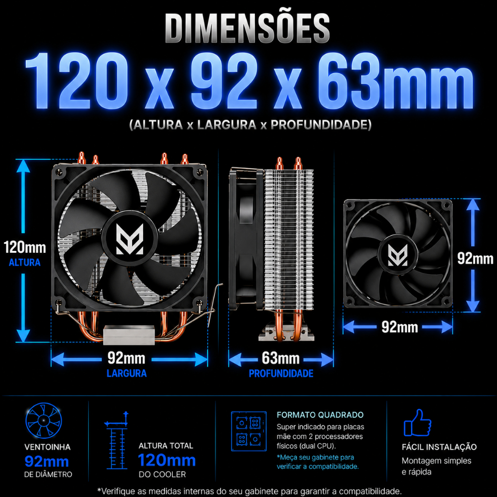Cooler CPU PC Gamer LED RGB Processador Intel Xeon X99 X79 LGA