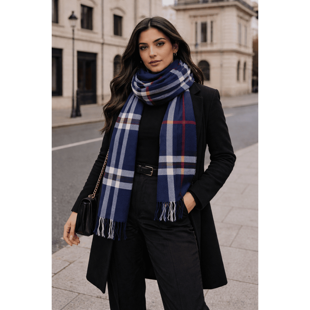 チャゲ Cachecol Xadrez Lenço Xale Quentinho para o Frio Outono e Inverno