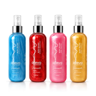 Body Splash Gliter Iluminador Baunilha Shimmer Alleva 200ml
