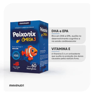 Peixonix Ômega 3 Mastigável Sabor Cereja - 60 Cáps.