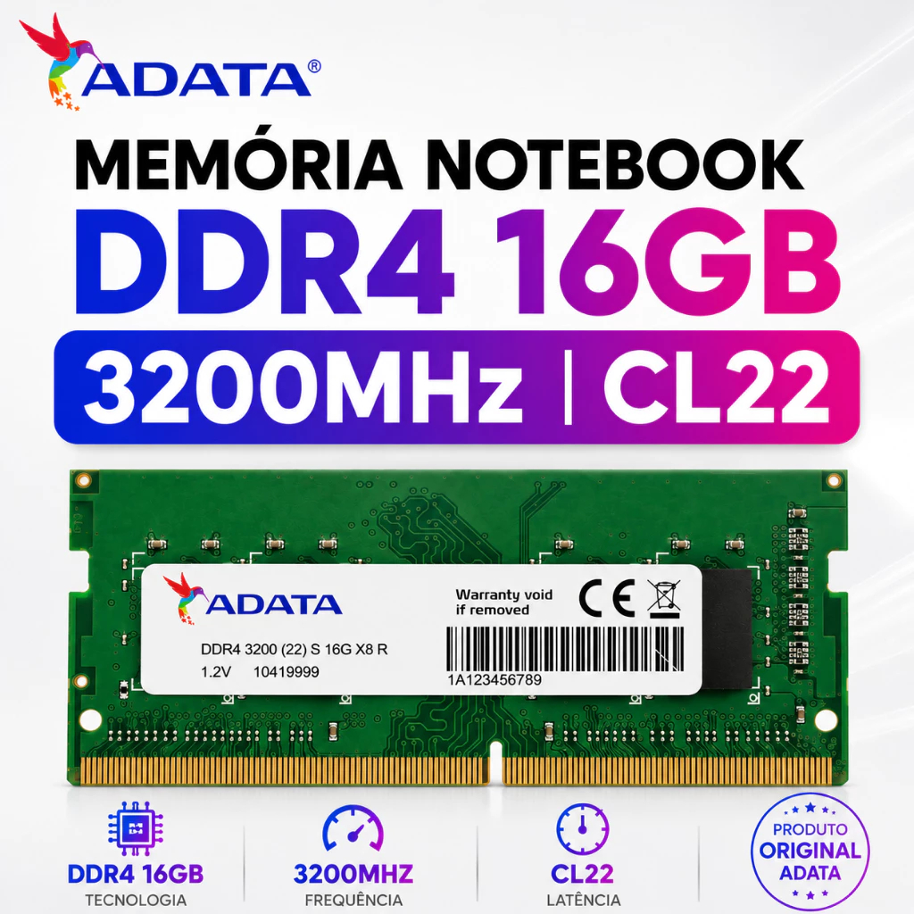 Memória ram 16GB DDR4 3200MHZ-2666MHZ ADATA/SMART/SAMSUNG/CRUCIAL