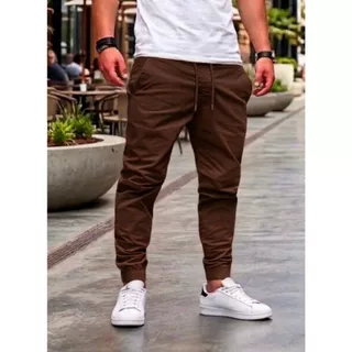 Calça Jogger Premium Tecido Sarja Masculina- Moda Outono/ Inverno