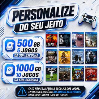 Playstation 4 + GOLD HEN - Com jogos - Slim ou Fat Original - Vídeo Game Completo c/ 500GB ou 1TB
