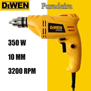DEWEN Parafusadeira e Furadeira de Impacto 3/8" 350W 0-3200rpm Uper Potente De Mão