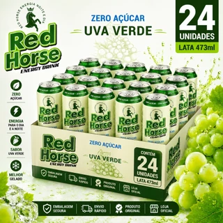 Red Horse Zero Açúcar Uva Verde 473ml Pack 6 12 24 Latas Energético Original